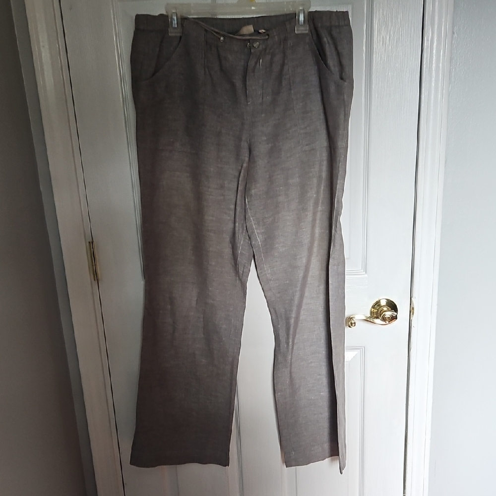 Gray Wide Leg Pants with Formal Suiting Material